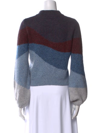 Veronica Beard Striped Mock Neck Sweater