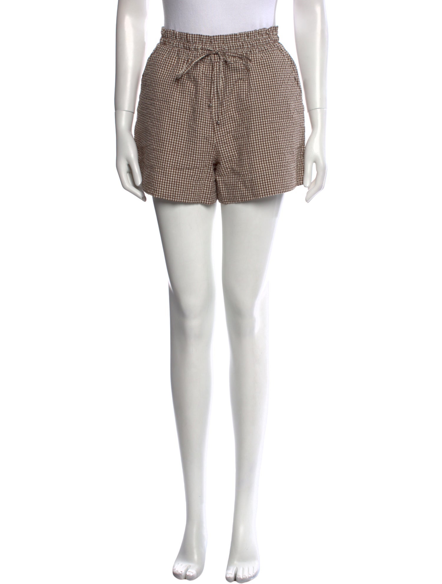 Veronica Beard Plaid Print Mini Shorts