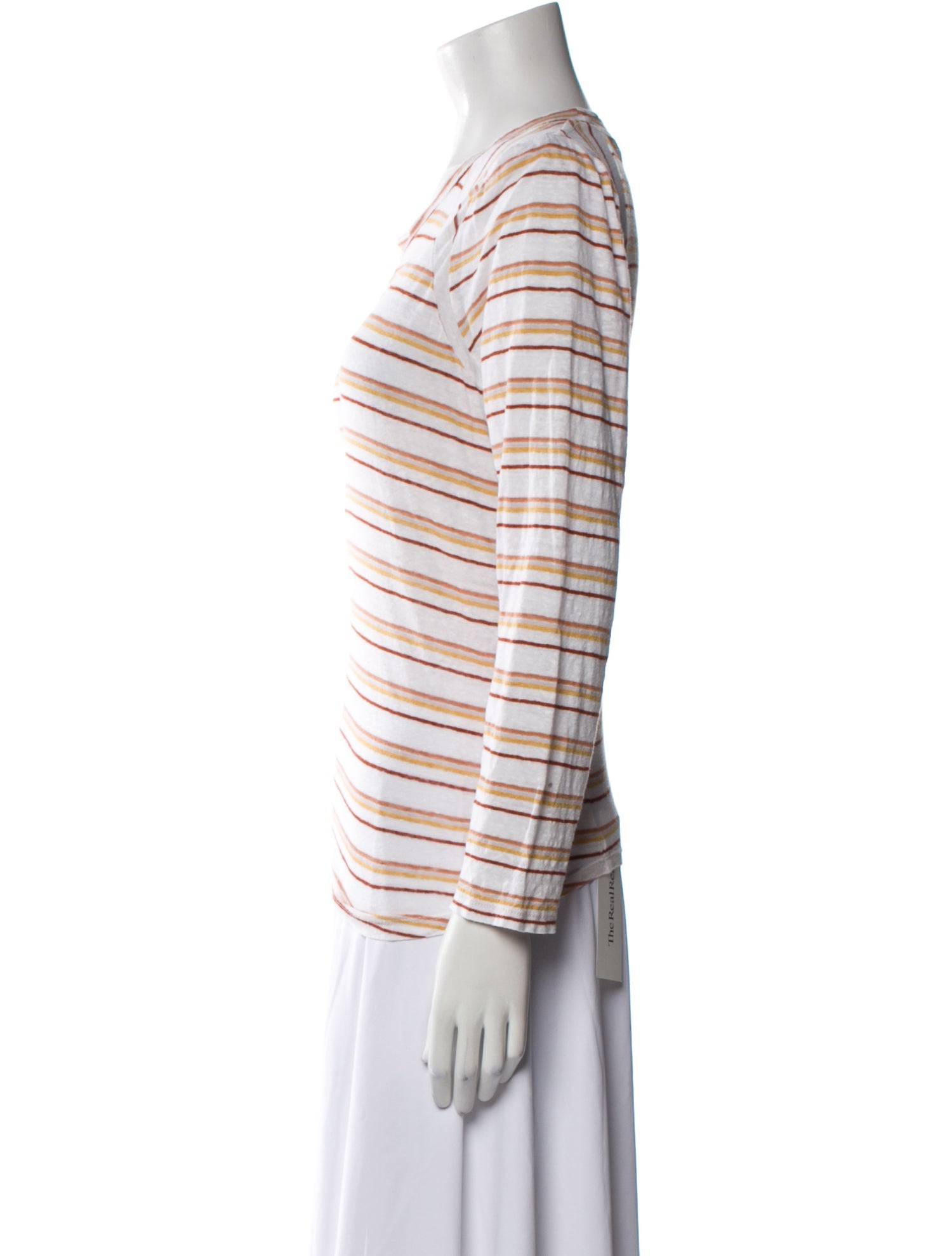 Veronica Beard Linen Striped T-Shirt
