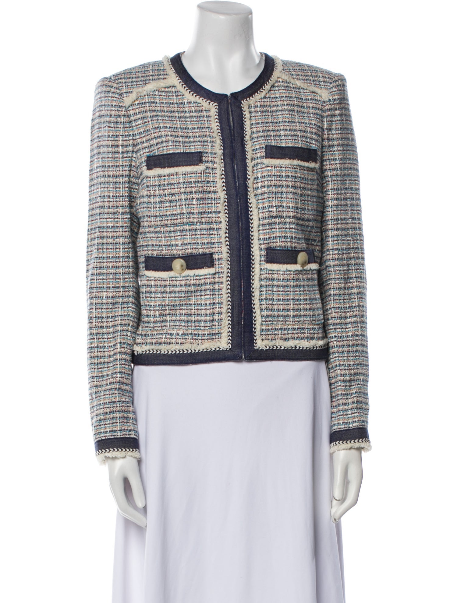 Veronica Beard Tweed Pattern Evening Jacket