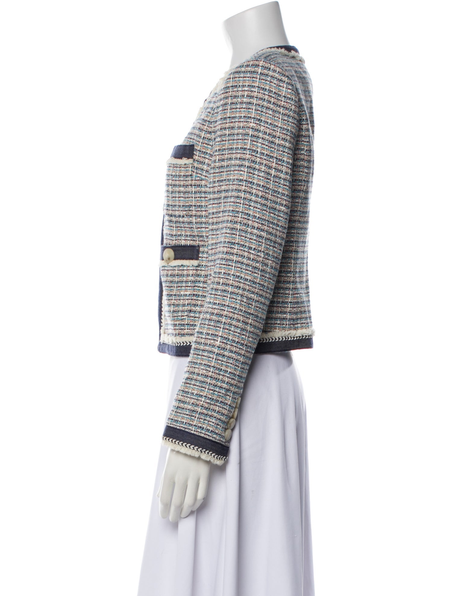 Veronica Beard Tweed Pattern Evening Jacket