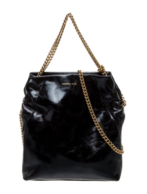 Veronica Beard Patent Leather Bucket Bag