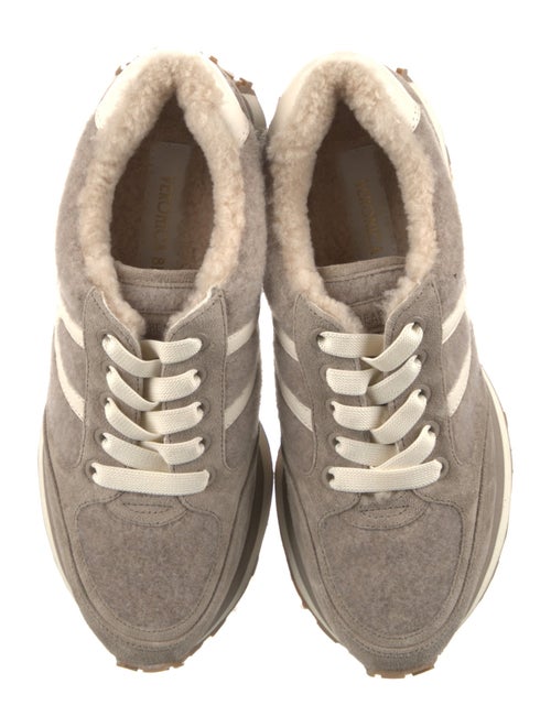 Veronica Beard Felt Faux Fur Trim Sneakers