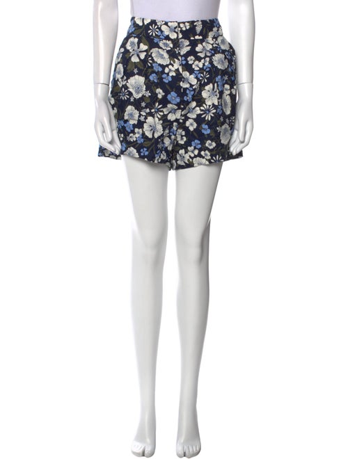 Veronica Beard Floral Print Mini Shorts