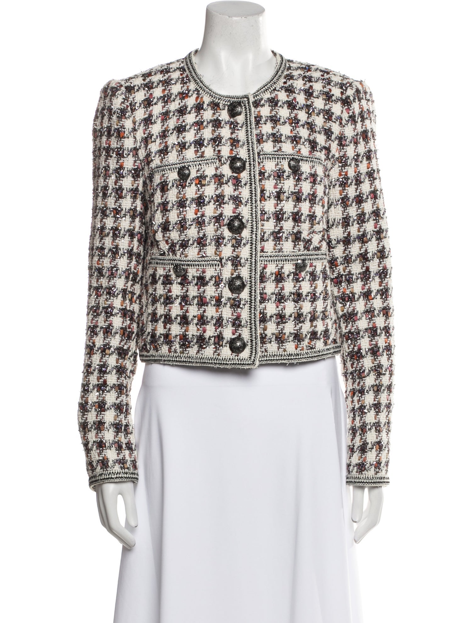 Veronica Beard Tweed Pattern Evening Jacket