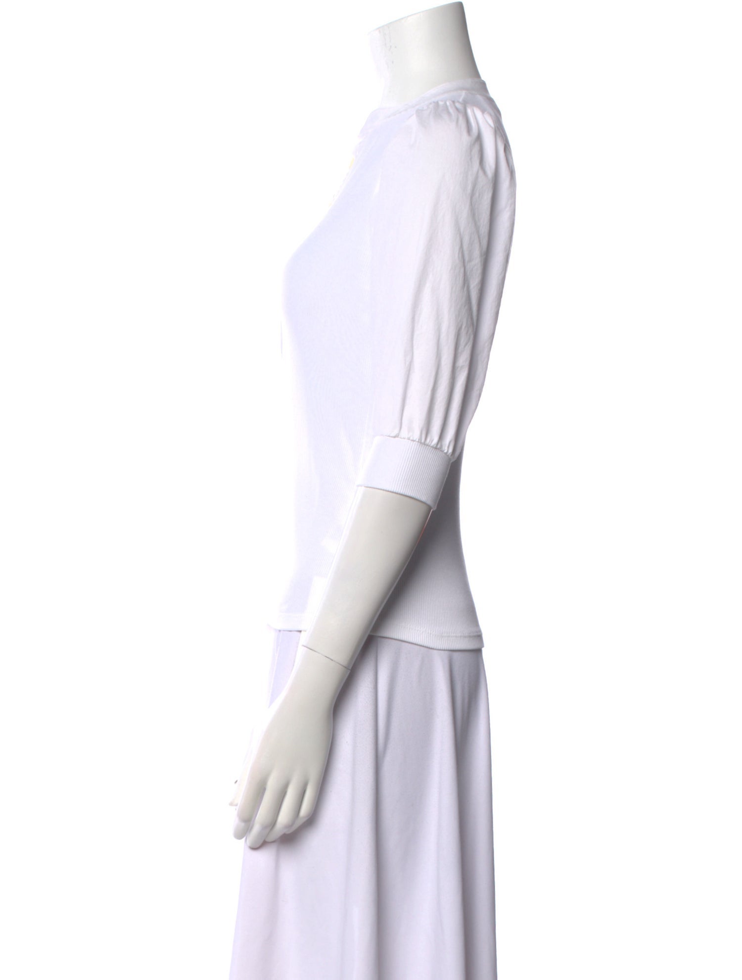 Veronica Beard V-Neck Three-Quarter Sleeve Polo