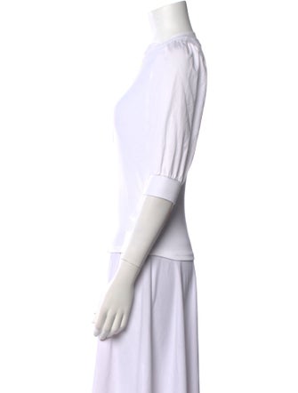 Veronica Beard V-Neck Three-Quarter Sleeve Polo