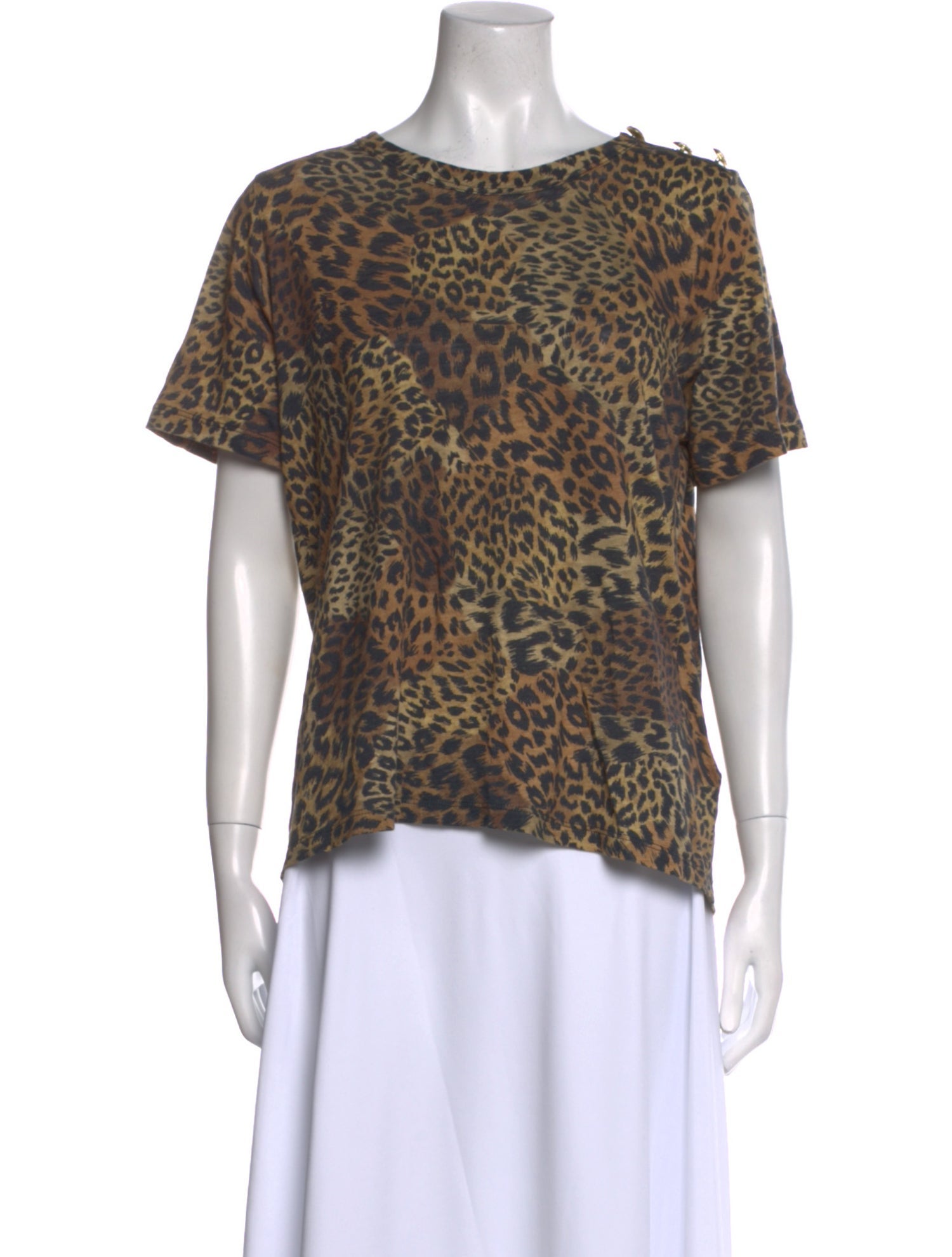 Veronica Beard Animal Print Scoop Neck T-Shirt