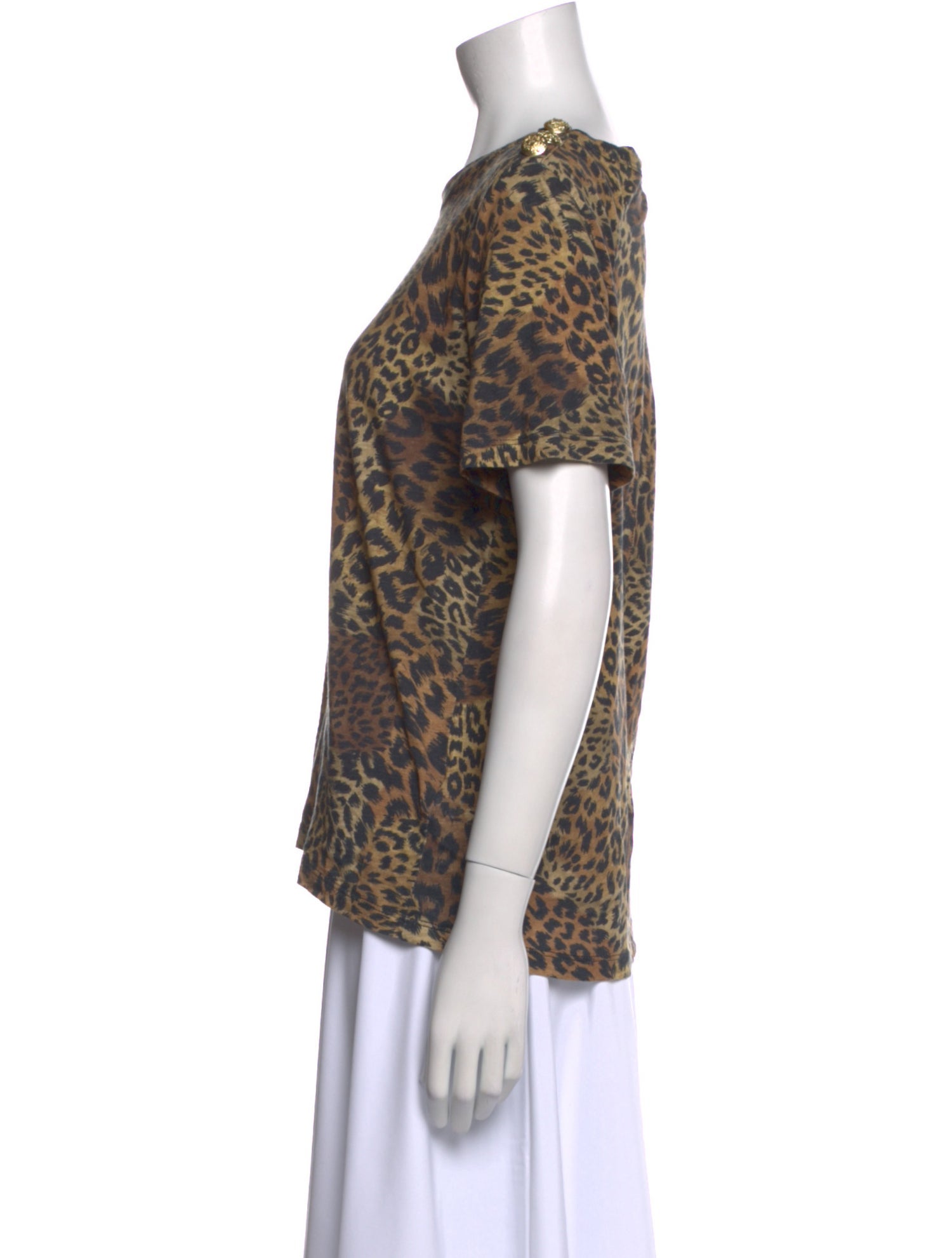 Veronica Beard Animal Print Scoop Neck T-Shirt