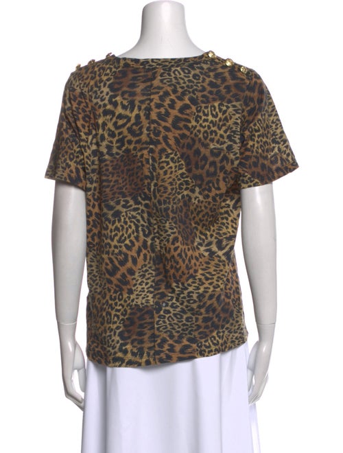 Veronica Beard Animal Print Scoop Neck T-Shirt