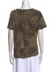 Veronica Beard Animal Print Scoop Neck T-Shirt
