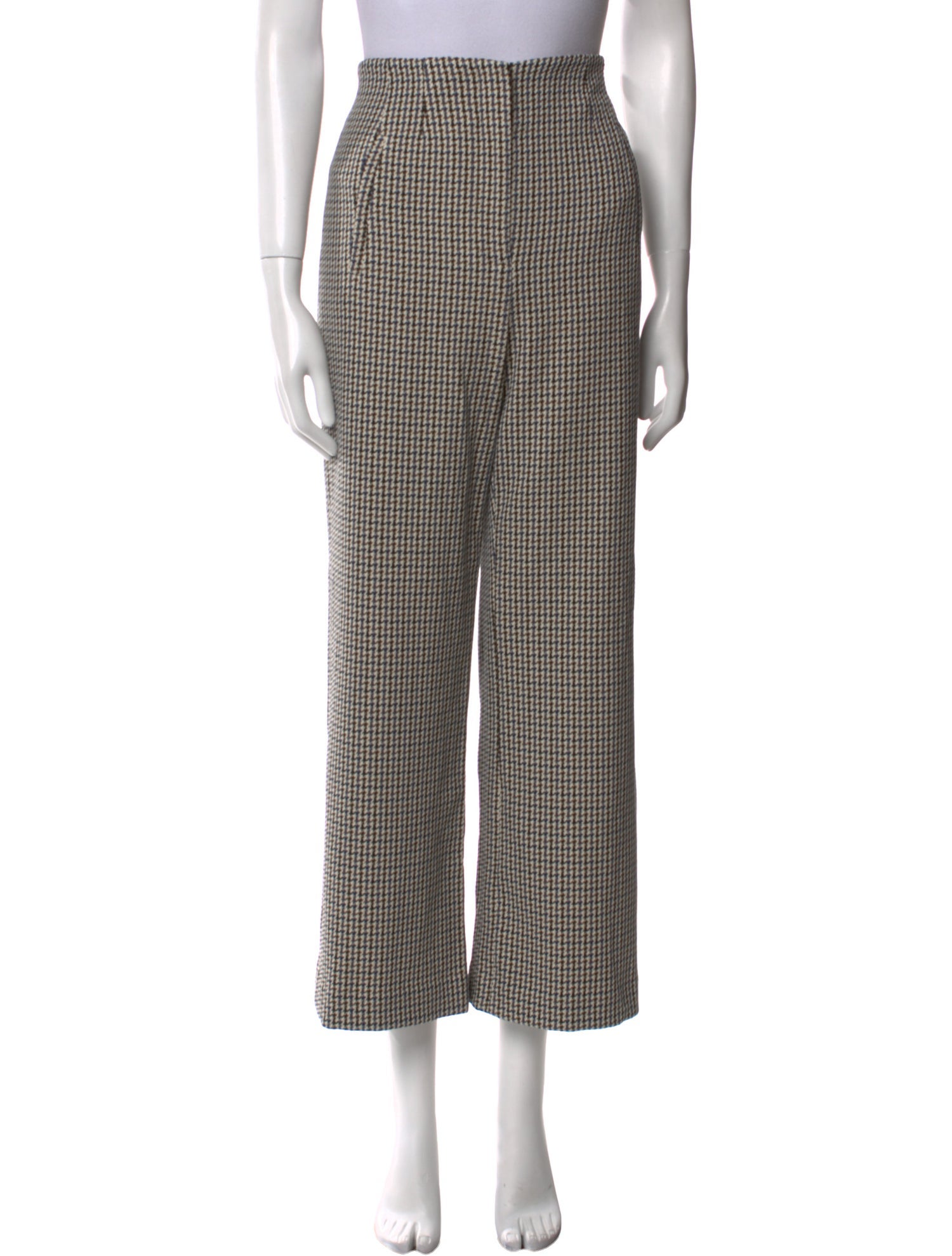 Veronica Beard Houndstooth Print Wide Leg Pants