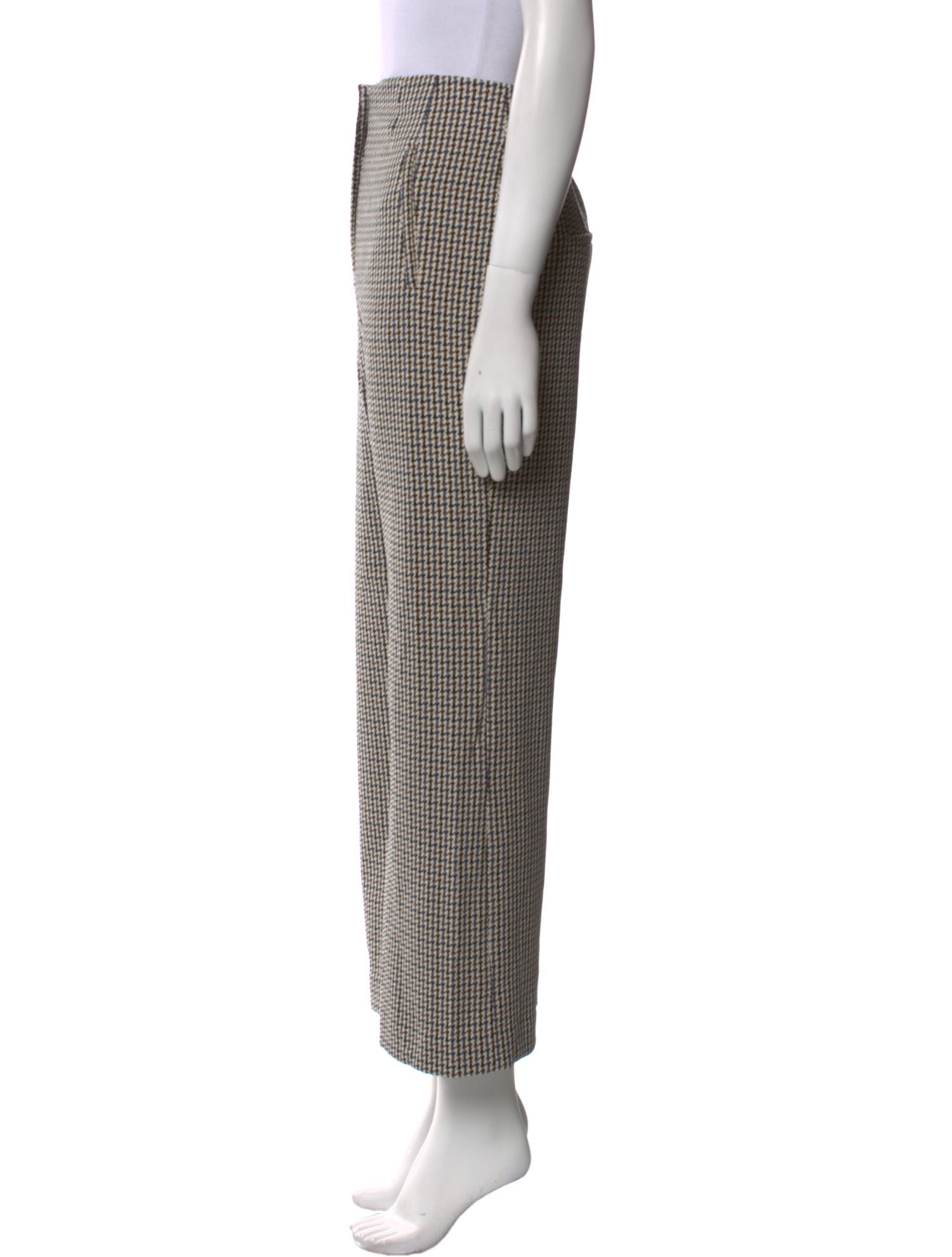 Veronica Beard Houndstooth Print Wide Leg Pants