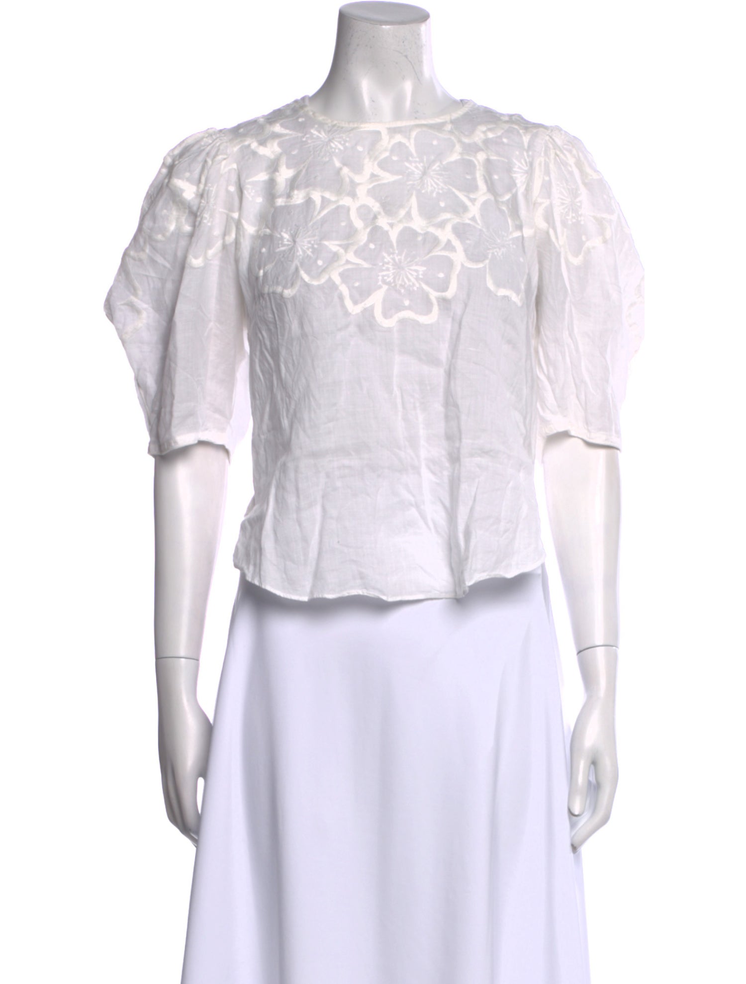 Veronica Beard Crew Neck Short Sleeve Crop Top