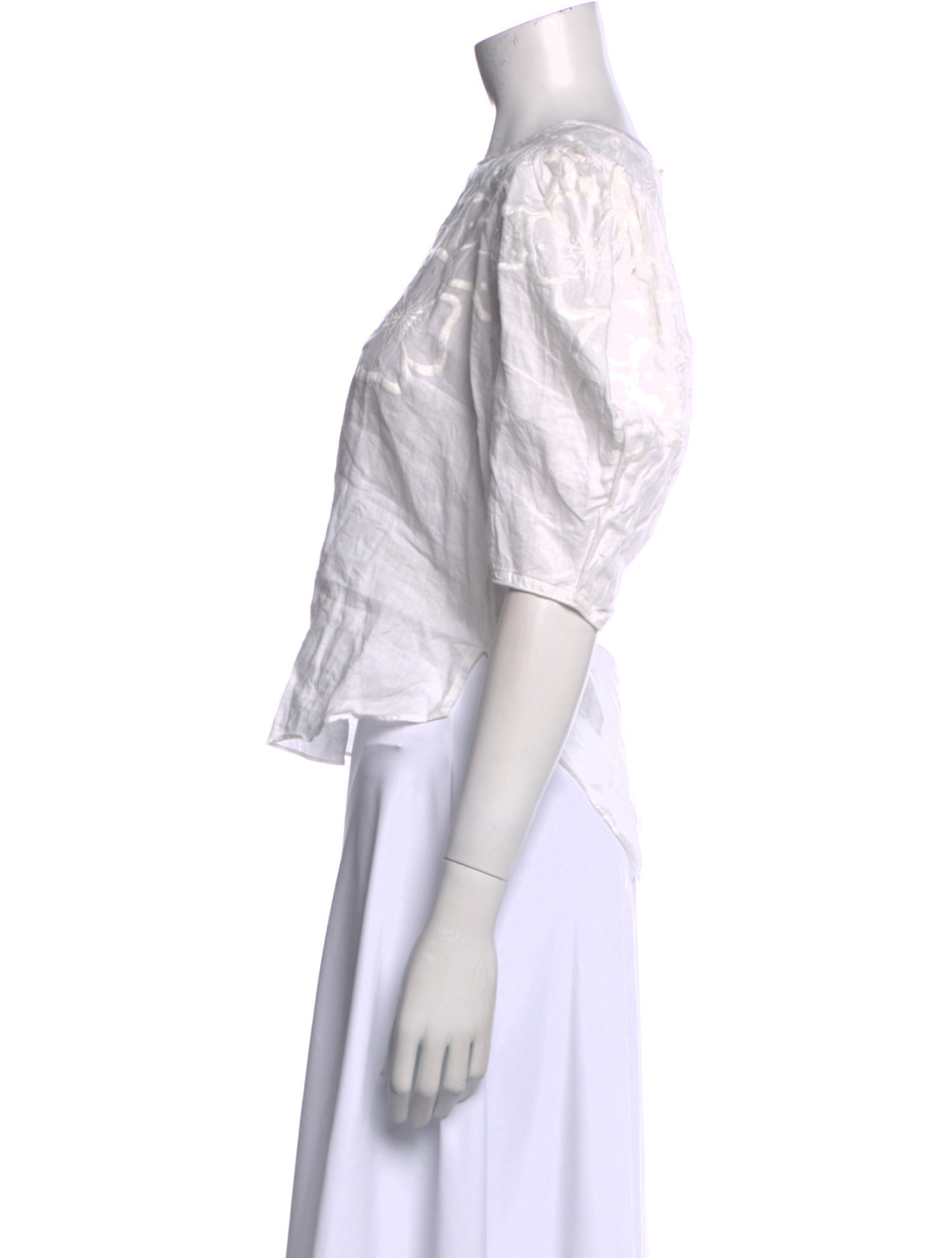 Veronica Beard Crew Neck Short Sleeve Crop Top