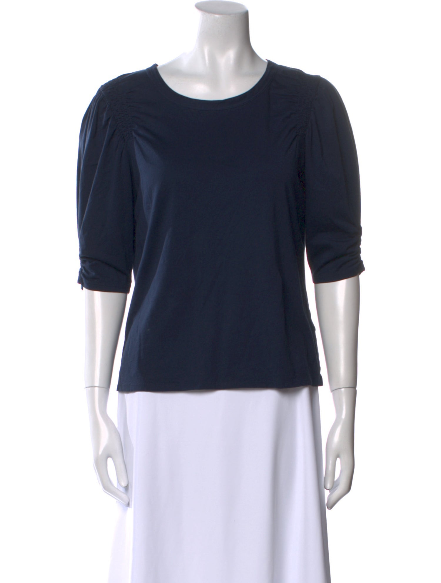 Veronica Beard Bateau Neckline Three-Quarter Sleeve T-Shirt