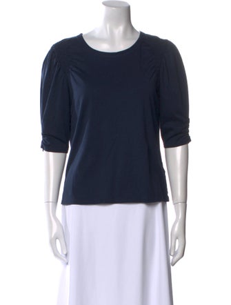Veronica Beard Bateau Neckline Three-Quarter Sleeve T-Shirt