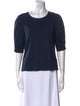 Veronica Beard Bateau Neckline Three-Quarter Sleeve T-Shirt