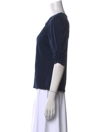 Veronica Beard Bateau Neckline Three-Quarter Sleeve T-Shirt