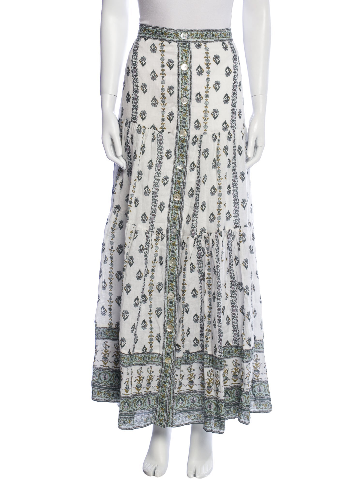 Veronica Beard Printed Long Skirt