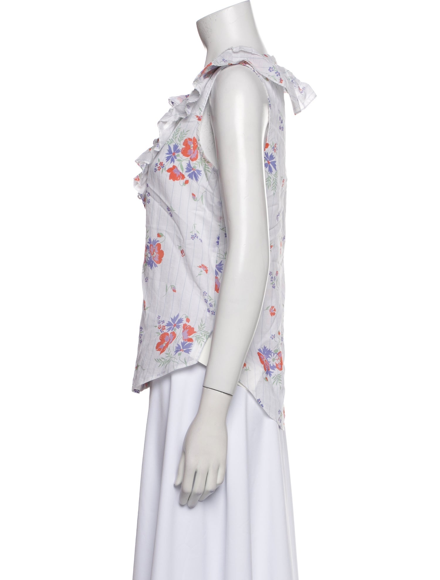 Veronica Beard Floral Print V-Neck Blouse