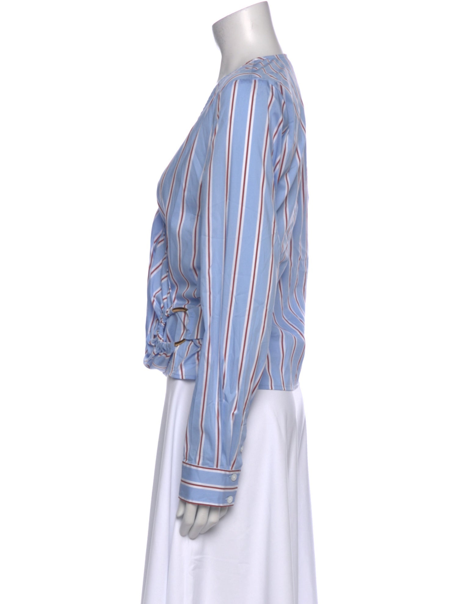 Veronica Beard Striped V-Neck Blouse