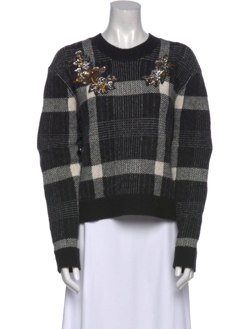 Veronica Beard Plaid Print Crew Neck Sweatshirt