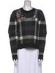 Veronica Beard Plaid Print Crew Neck Sweatshirt