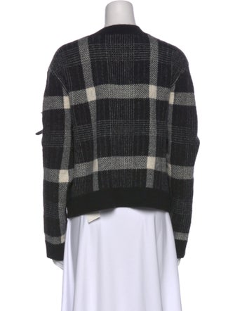 Veronica Beard Plaid Print Crew Neck Sweatshirt