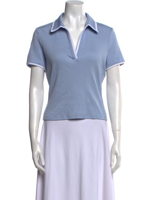 Veronica Beard V-Neck Short Sleeve Polo