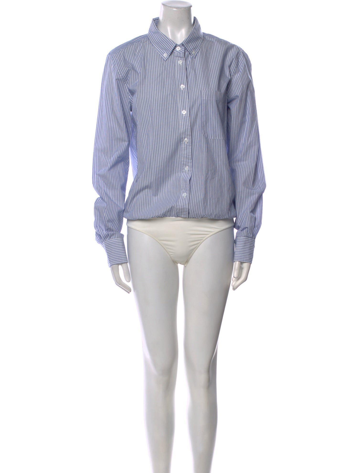 Veronica Beard Striped Mock Neck Bodysuit