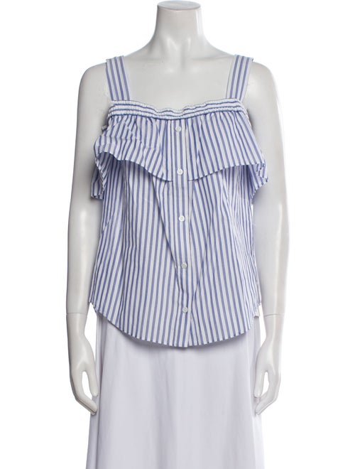 Veronica Beard Striped Square Neckline Top