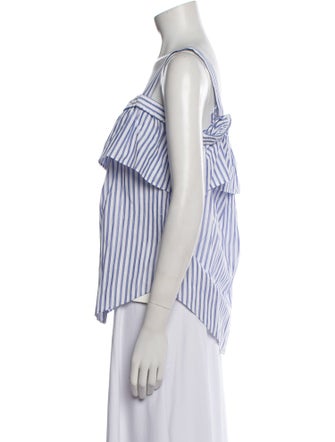 Veronica Beard Striped Square Neckline Top