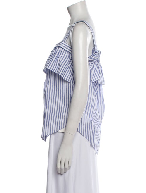 Veronica Beard Striped Square Neckline Top