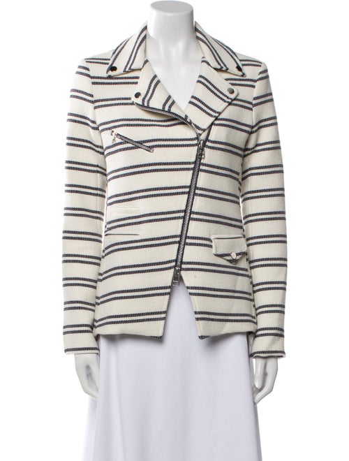 Veronica Beard Striped Biker Jacket