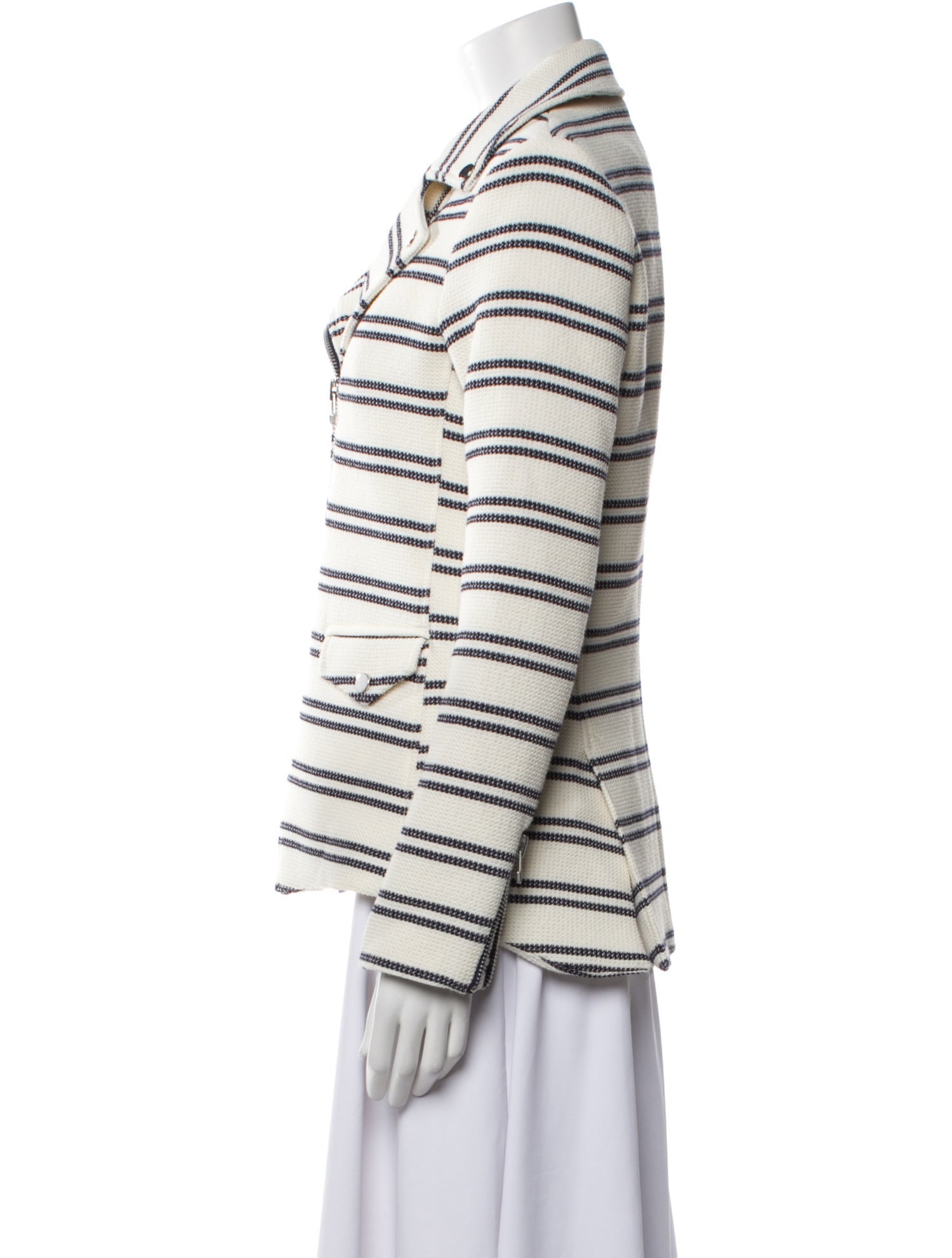 Veronica Beard Striped Biker Jacket