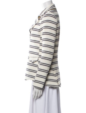 Veronica Beard Striped Biker Jacket