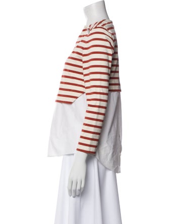 Veronica Beard Striped Crew Neck Top