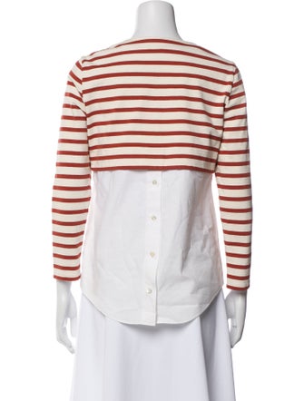 Veronica Beard Striped Crew Neck Top