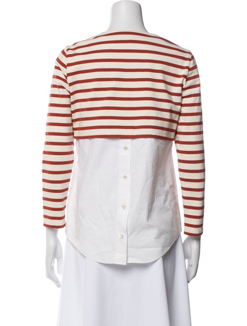Veronica Beard Striped Crew Neck Top