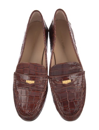 Veronica Beard Crocodile Animal Print Loafers