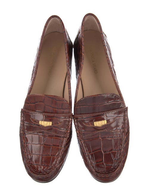 Veronica Beard Crocodile Animal Print Loafers