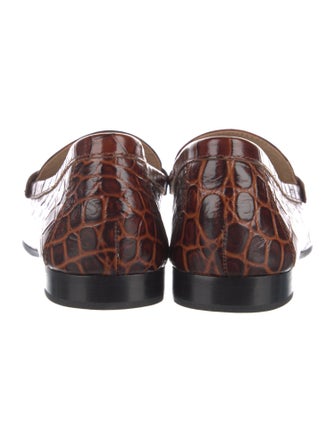 Veronica Beard Crocodile Animal Print Loafers