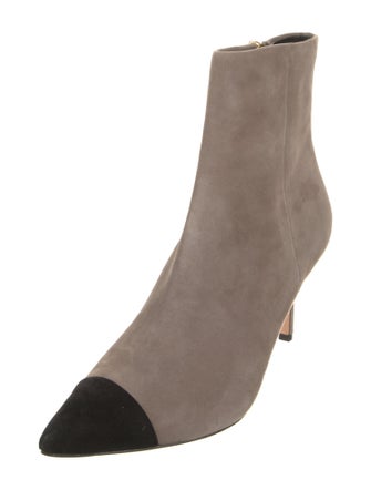Veronica Beard Suede Colorblock Pattern Boots