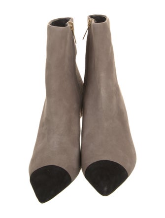 Veronica Beard Suede Colorblock Pattern Boots
