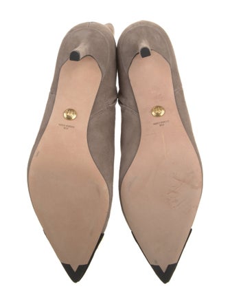 Veronica Beard Suede Colorblock Pattern Boots