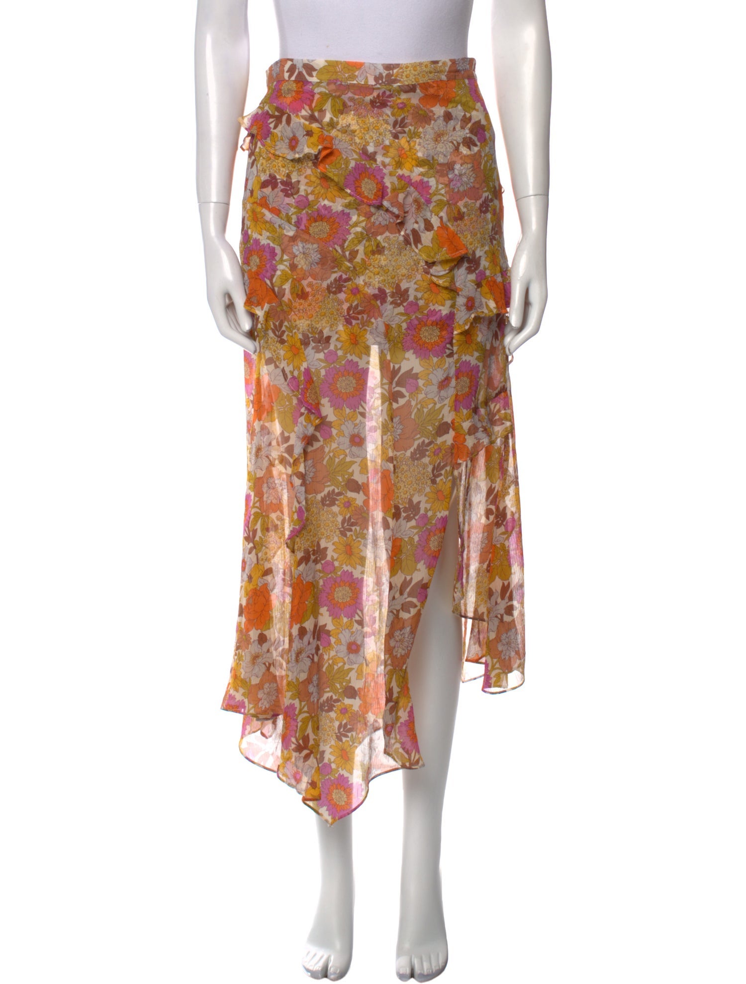 Veronica Beard Silk Midi Length Skirt