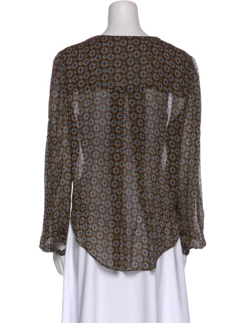 Veronica Beard Printed V-Neck Blouse