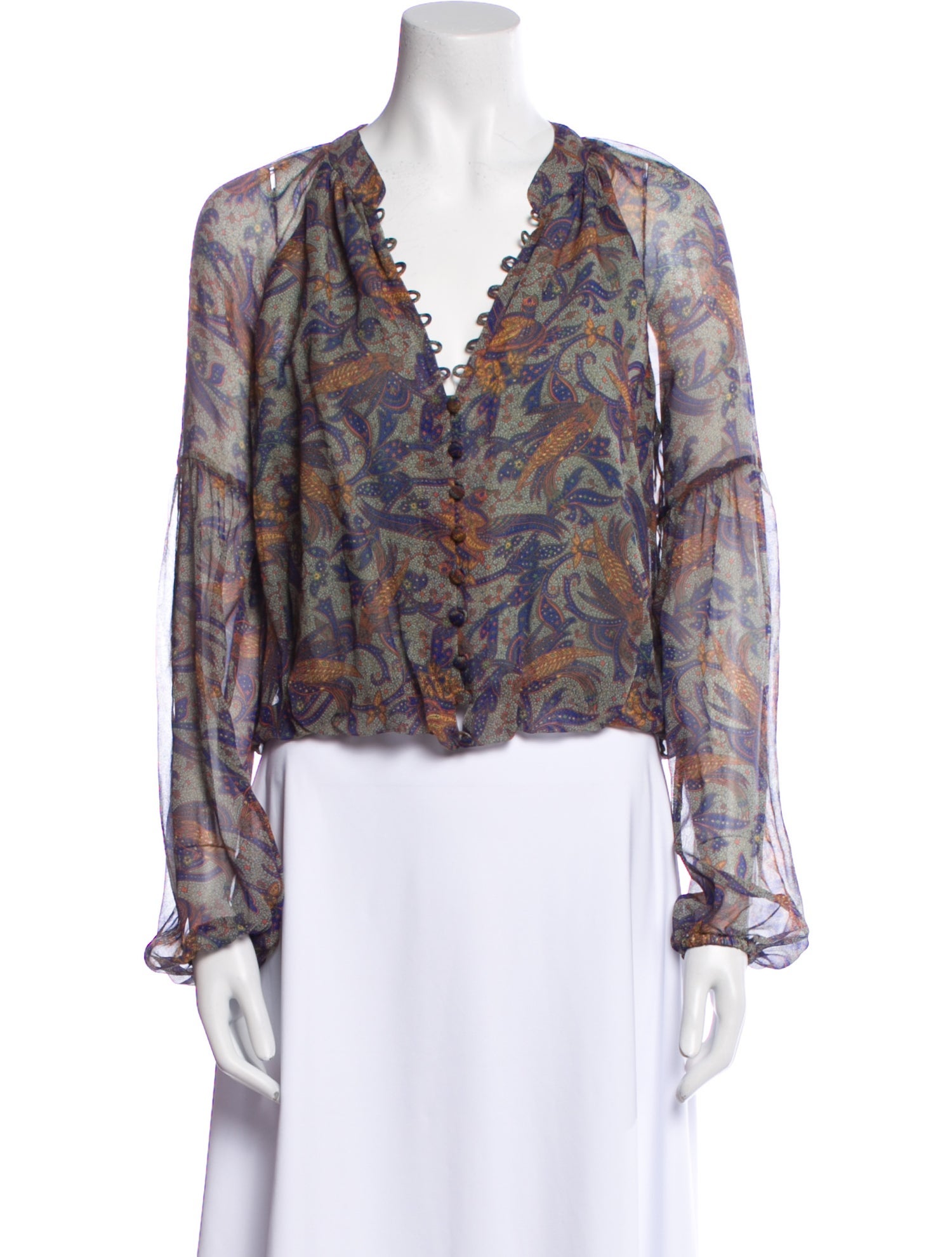 Veronica Beard Silk Paisley Print Blouse
