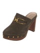 Veronica Beard Suede Studded Accents Mules